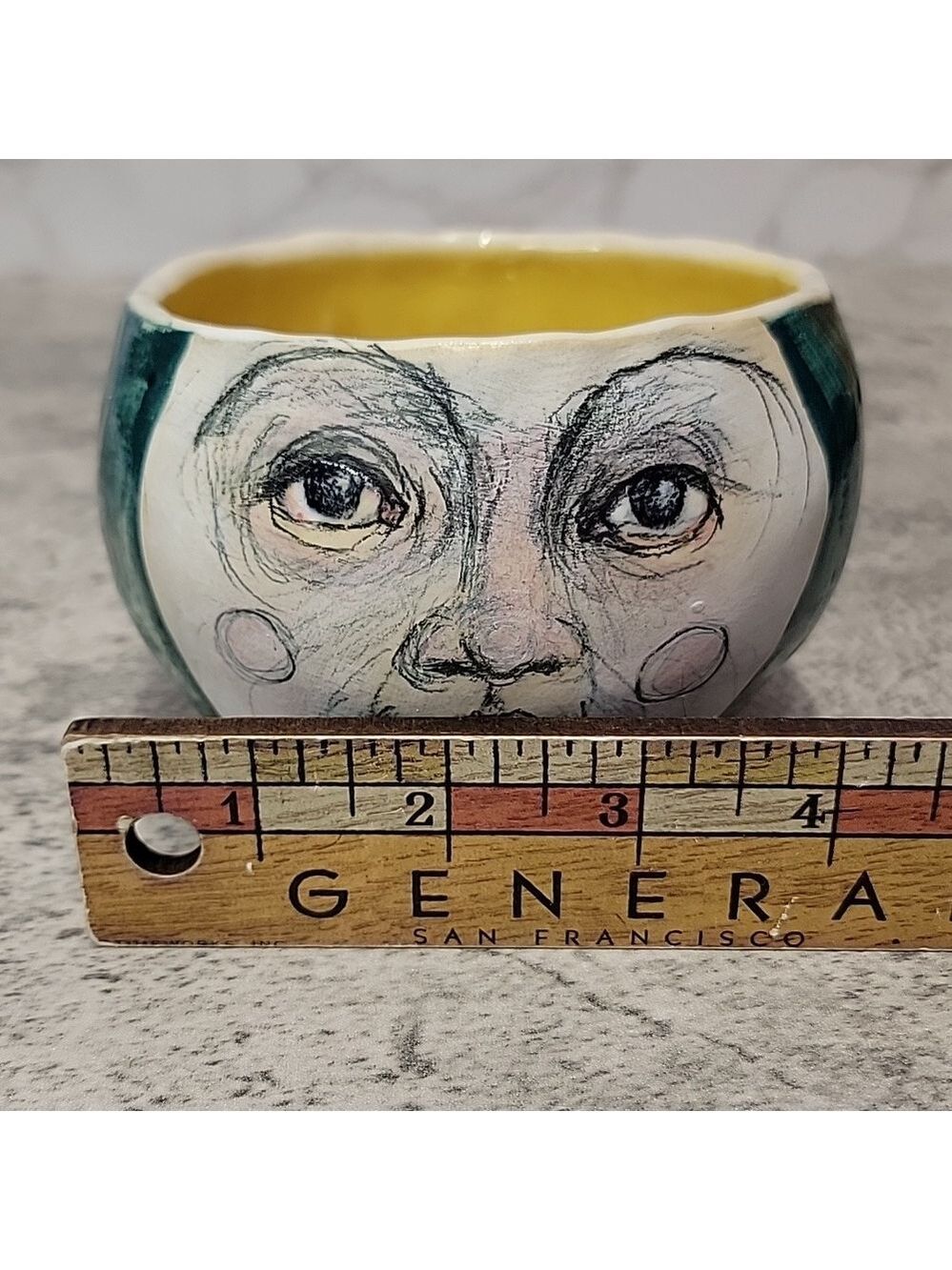 Rare Handcrafted Weld ceramic bowl pot Signed - Picture 8 of 8